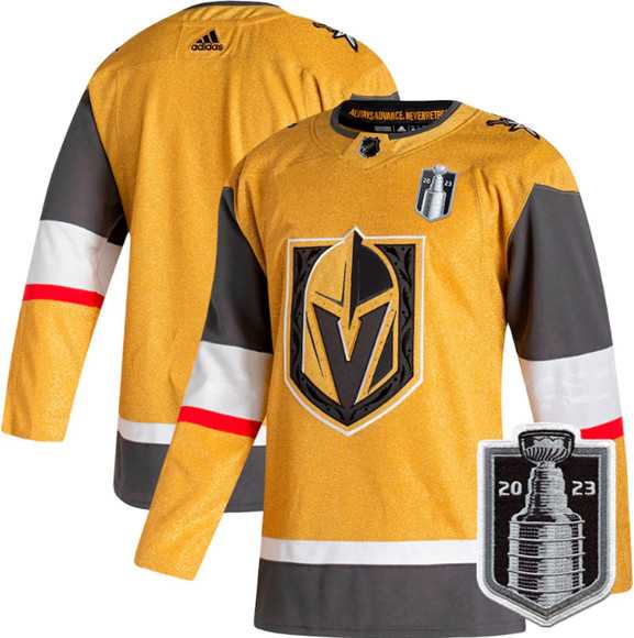 Men%27s Vegas Golden Knights Blank Gold 2023 Stanley Cup Final Stitched Jersey Dzhi->vegas golden knights->NHL Jersey